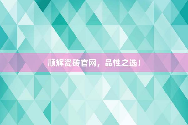 顺辉瓷砖官网，品性之选！